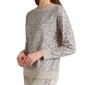 Splendid Oatmeal Leopard Print Sweatshirt